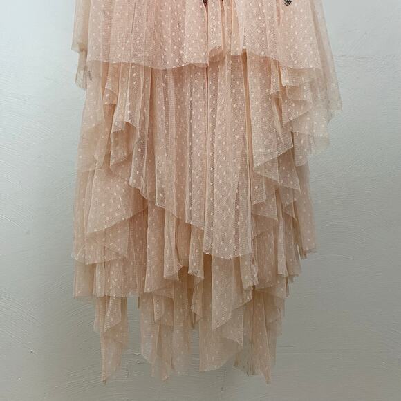 Free People Wildflower Embellished Maxi Dress - Nude - Size 0 - Picture 8 of 12